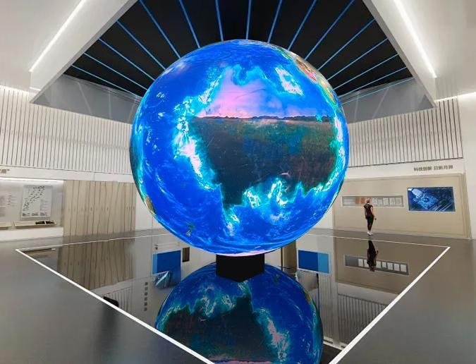 Sphere LED Display - Floor-standing sphere installation