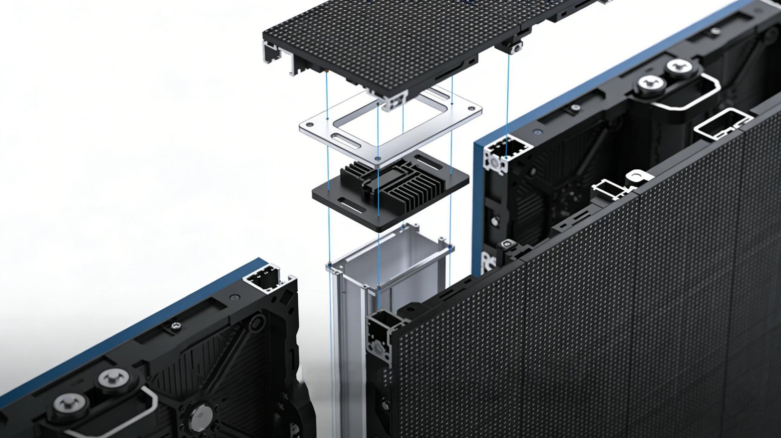 Cube LED Display - 45-degree seamless corner bonding