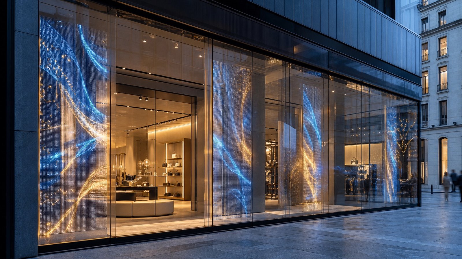 Transparent LED facade case example